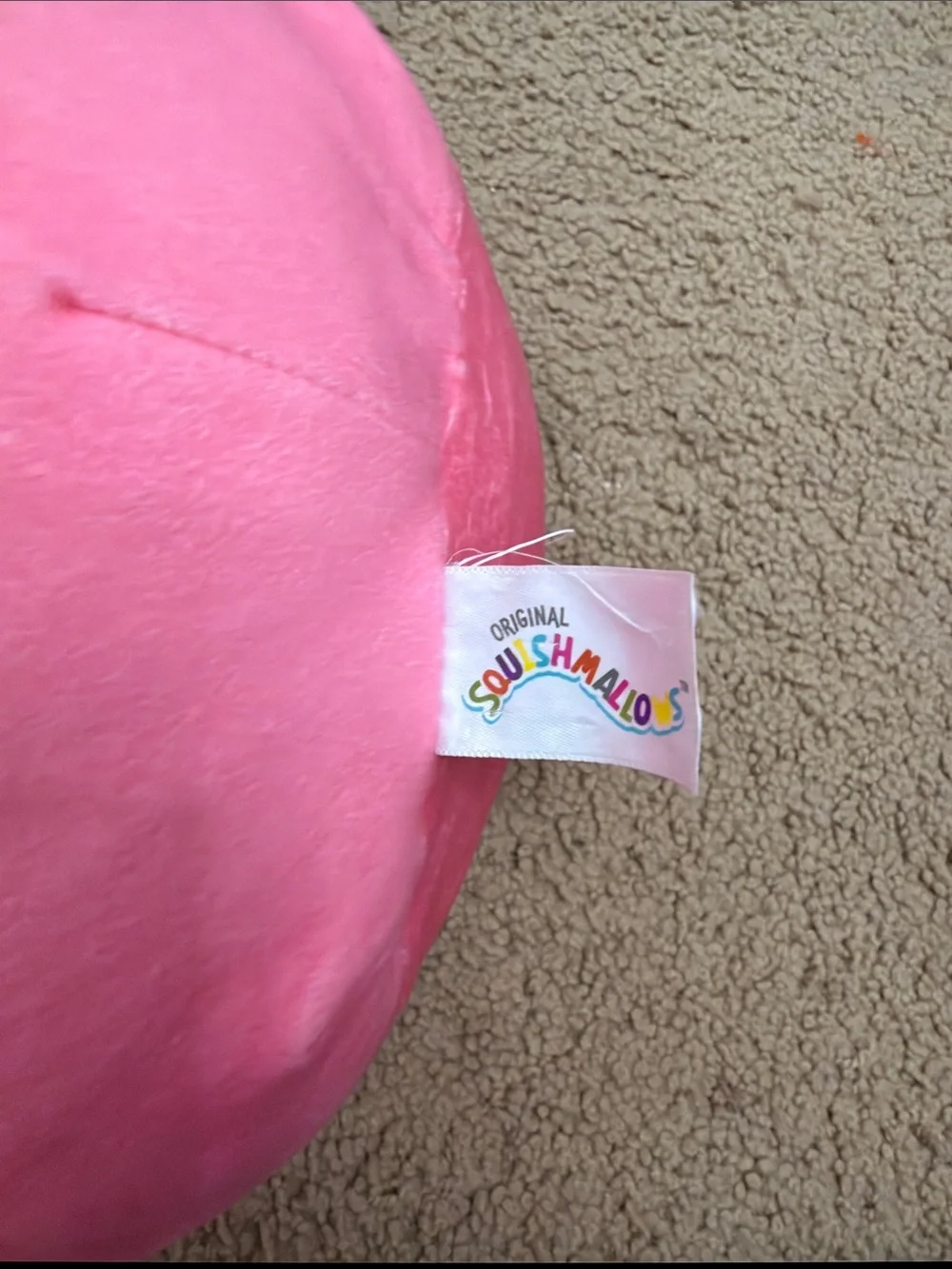 Squishmallows Yellow to Pink Heart Bubble Tea Plush Pillow